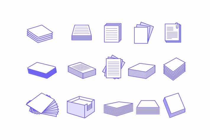 15 Paper Stack Icons