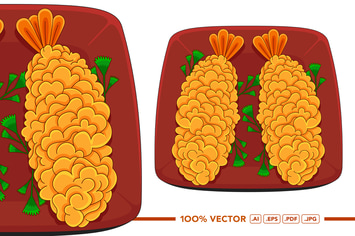 Tempura Vector in Flat Design Style