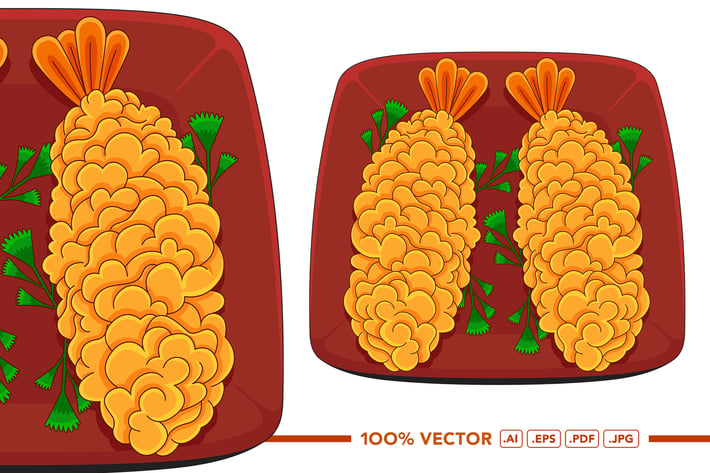 Tempura Vector in Flat Design Style