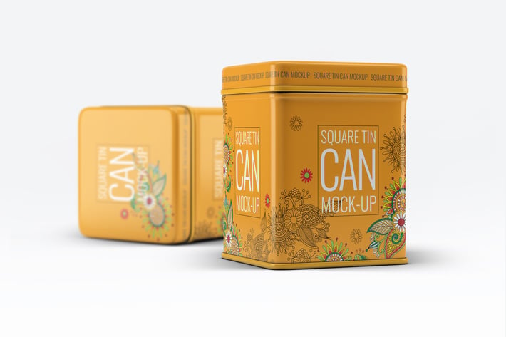 Square Tin Can Mock-Up