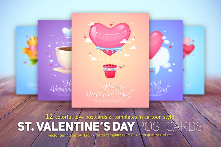 St. Valentine's Day Cards Templates