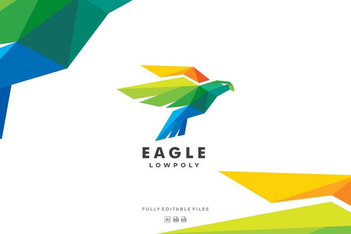 Eagle Poly Colorful Logo