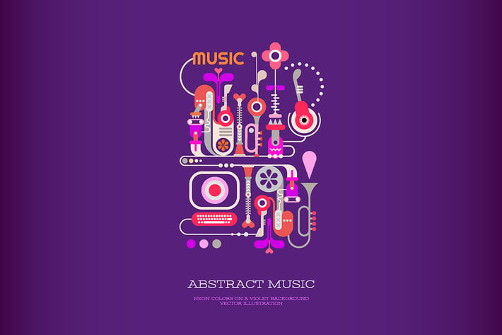 Abstract Music vector banner design