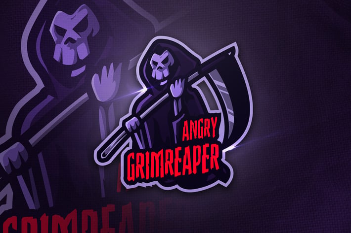 Angry Grimrepaer - Mascot & Sports Logo