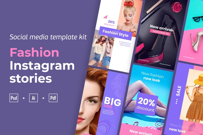 Fashion instagram stories template kit - 01
