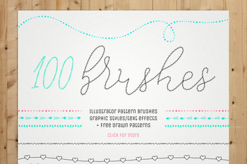100 Pattern Brushes+9 Graphic Styles
