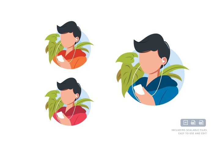 Music Lovers - Avatar Ilustration Template