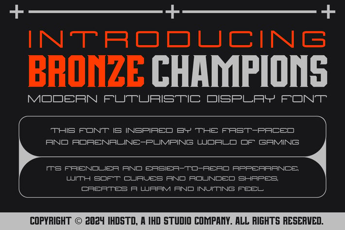Bronze Champions Futuristic Display Font