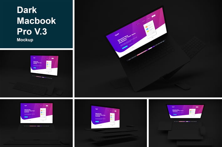 Dark Macbook Pro Mockup V.3