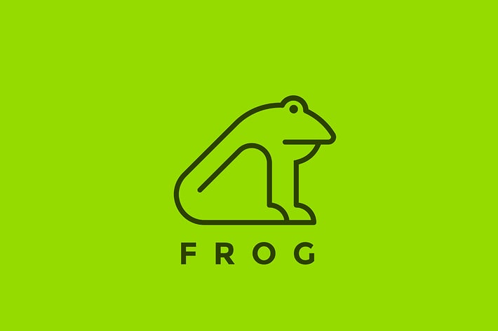 Logo Frog sitting Linear style