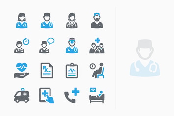 Blue Medical Services Icons Set 3 - Sympa Series