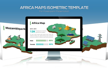 Africa Maps Isometric & Legends For Powerpoint