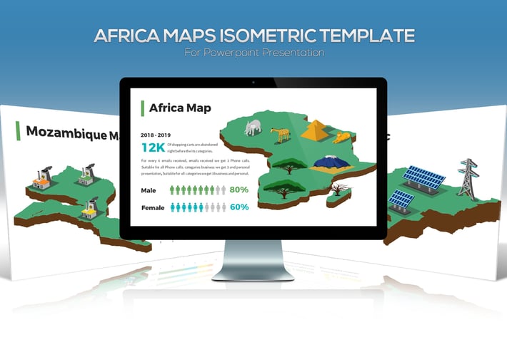 Africa Maps Isometric & Legends For Powerpoint