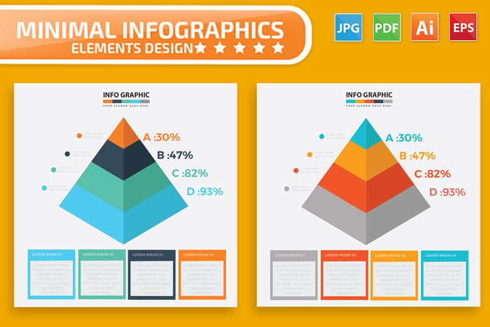 Pyramid Infographic Elements Design