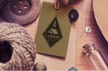 Vintage Camping Logo Template / Retro Travel Badge