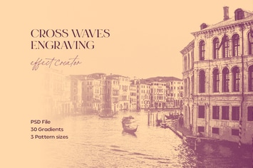 Cross Waves Engraving Effect 