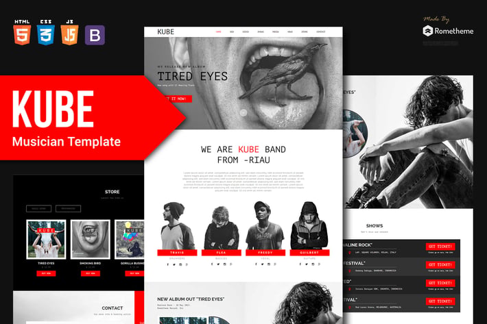 KUBE - Musician, DJ, Band, Music HTML Template RS