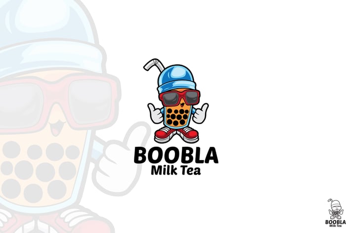 Boobla Milk Tea Logo Mascot