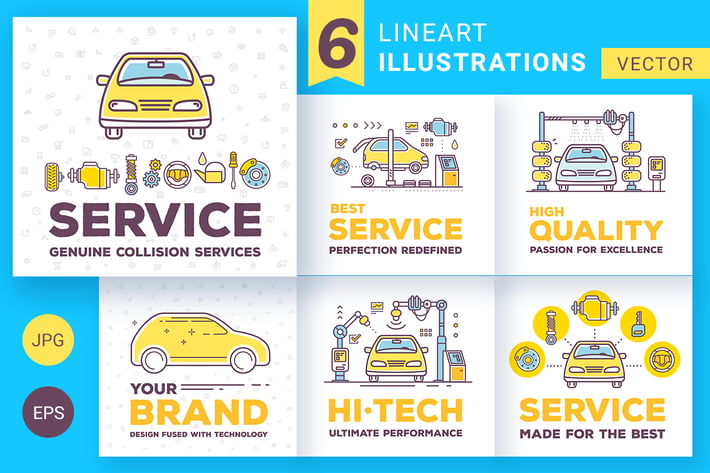 Car service illustrations