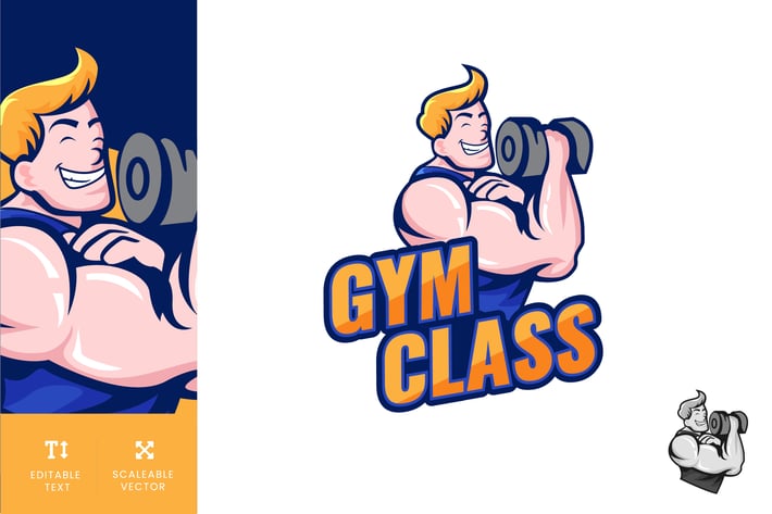 Gym Class Logo Illustration Vector
