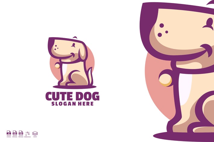 Cute dog logo template