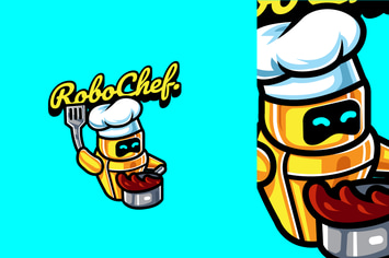Robot Chef - Mascot Logo
