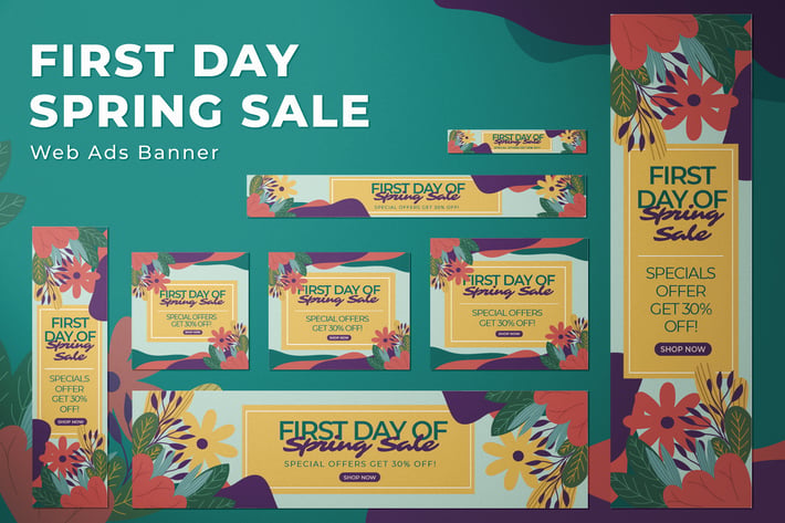 First Day of Spring Sale - Web Ads Banners