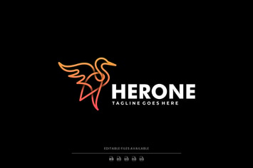 Heron Line Art Logo