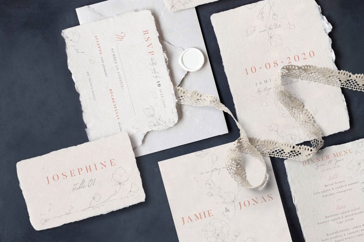 Sketchy Floral Wedding Suite