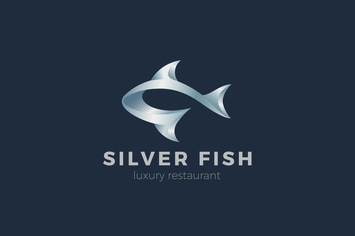 Logo Metal Fish Seafood emblem