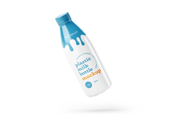 Plastic Yogurt & Milk Bottle Mockup