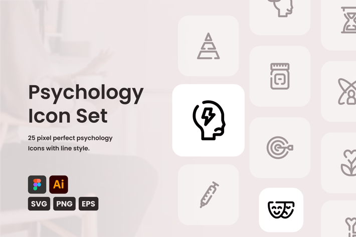 Psychology Line Icon Set