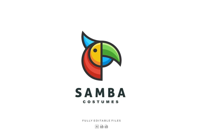 Simple Modern Parrot Color Logo template