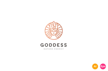 Earth Goddess, Queen, nature Logo Template