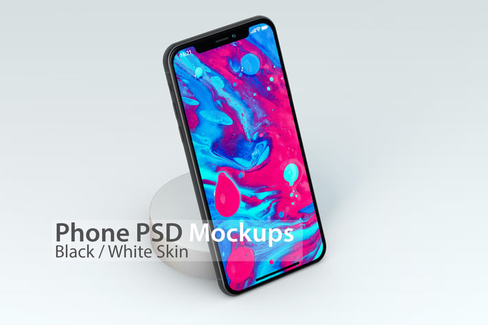 iPhone White & Black PSD Mock-ups