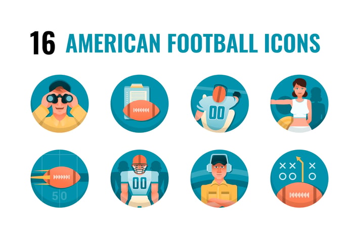 16 American Football Icons