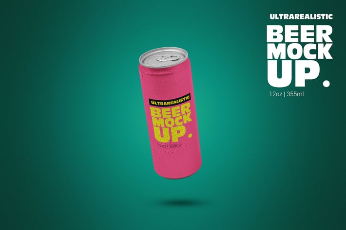 12oz Levitating Can Clean Mockup