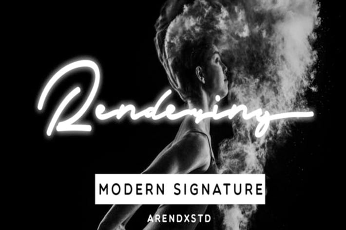 Rendering - Modern Signature Font