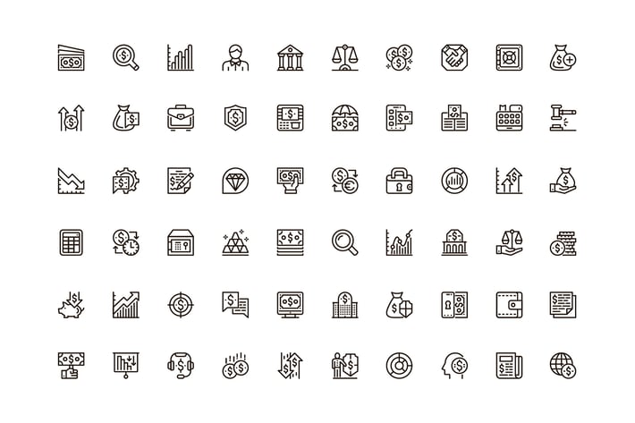 Finance Unique Web Line Icons Pack