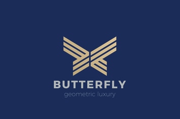 Logo Butterfly Geometric Luxury abstract Linear