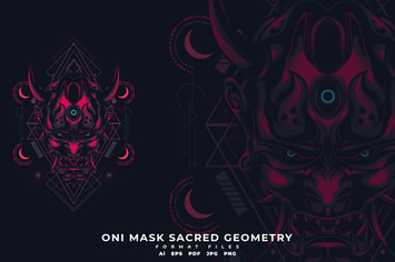 ONI MASK SACRED GEOMETRY