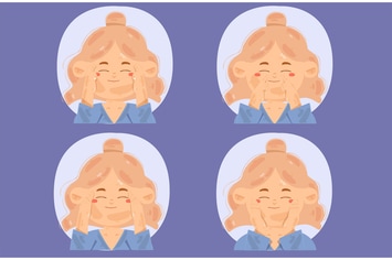 Facial Massage Technique Illustration