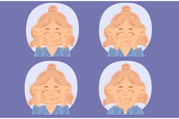 Facial Massage Technique Illustration