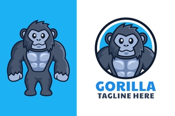 Muscular Gorilla Cartoon