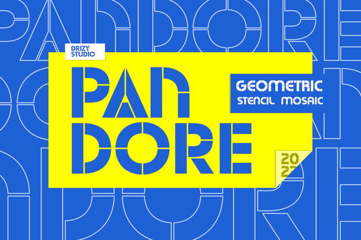 Pandore - Geometric Stencil Font