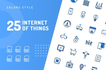 Internet of Things Color Icons