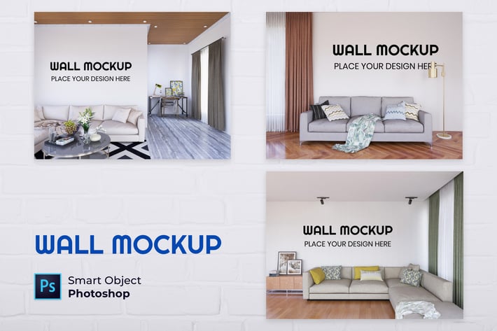 Living Room Wall Mockup