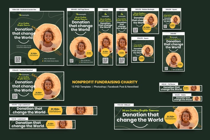 NonProfit Fundraising Charity Banners Ad