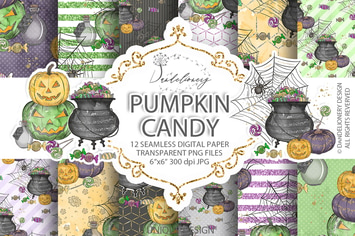 Cute Halloween digital paper