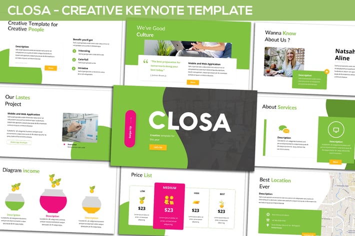 Closa - Creative Keynote Template